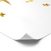 Gold Dragon In The Stars Poster sur fond blanc (Coin)