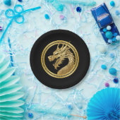 Gold Dragon Papieren Bordje (Feest)