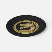 Gold Dragon Papieren Bordje (Gekanteld)
