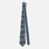 Gold Dragon Pattern op een blauwe en groene achter Stropdas (Voorkant)