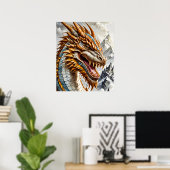 Gold Dragon-Poster Poster (Thuiskantoor)