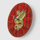 Gold Dragon Red Folie Stripe Grote Klok (Hoek)