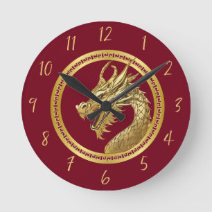 Gold Dragon-Red- Ronde Klok