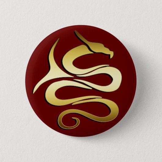 GOLD DRAGON RONDE BUTTON 5,7 CM (Voorkant)
