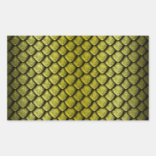 Gold Dragon Scales Rechthoekige Sticker