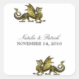 Gold Dragon Wedding Stickers
