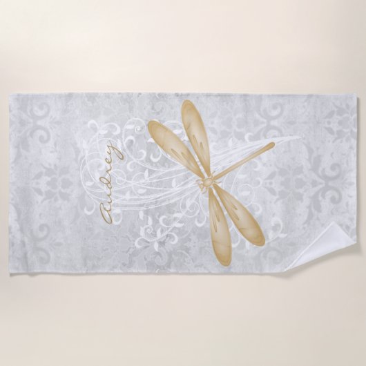Gold Dragonfly - Aangepaste handdoek (Voorkant)