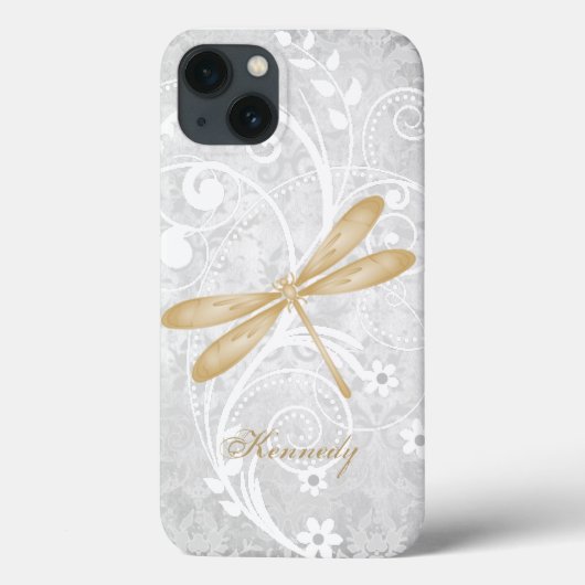 Gold Dragonfly - Aangepaste Hoesje-Mate iPhone-dra Case-Mate iPhone Case (Achterkant)