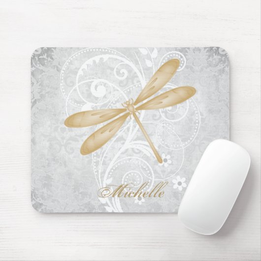 Gold Dragonfly - Aangepaste Muismat (Met muis)