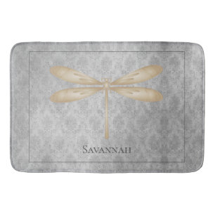 Gold Dragonfly Damask Badmat