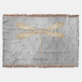 Gold Dragonfly Damask Deken (Voorkant)