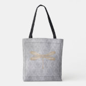 Gold Dragonfly Damask Draagtas (Achterkant)