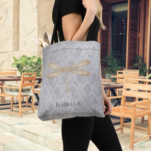 Gold Dragonfly Damask Draagtas