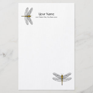 Gold Dragonfly Linen Briefpapier