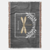 Gold Dragonfly Rustic - Aangepaste schroefdop Deken (Voorkant Verticaal)