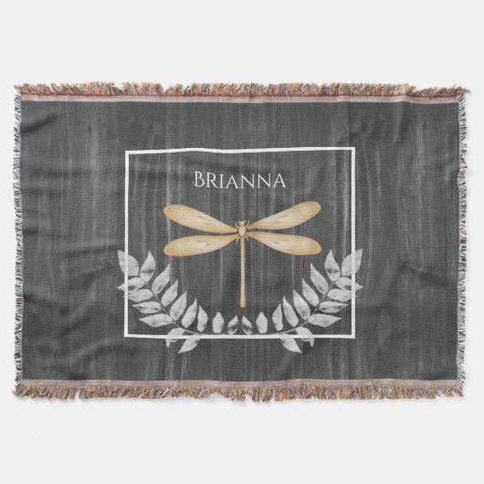 Gold Dragonfly Rustic - Aangepaste schroefdop Deken (Voorkant)