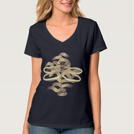 Gold Dragonfly schilderen T-shirt (Voorkant)