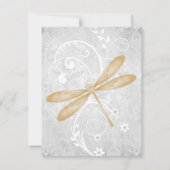 Gold Dragonfly Wedding Carte RSVP (Dos)