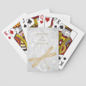Gold Dragonfly Wedding Favor Card Deck Pokerkaarten (Achterkant)