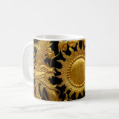 Gold Dragons Asiatique Sun Coffee Cup Mug (Devant gauche)