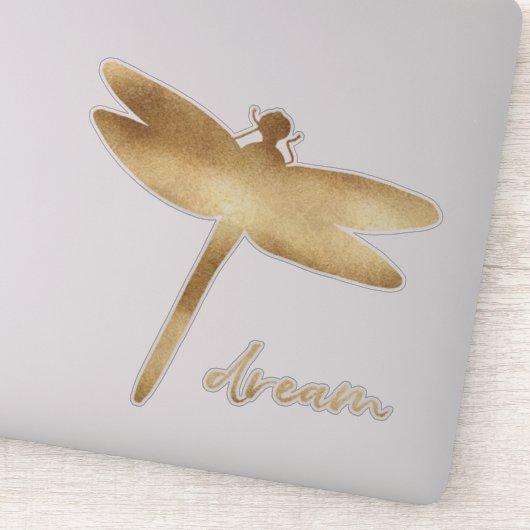 Gold Dream Dragonfly Sticker (Detail)