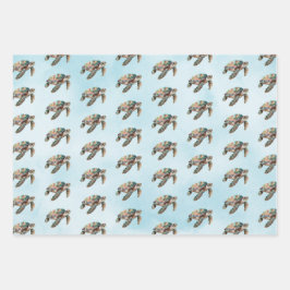 Gold Dream Zee Turtle Inpakpapier Vel