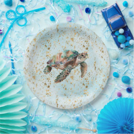 Gold Dream Zee Turtle Papieren Bordje