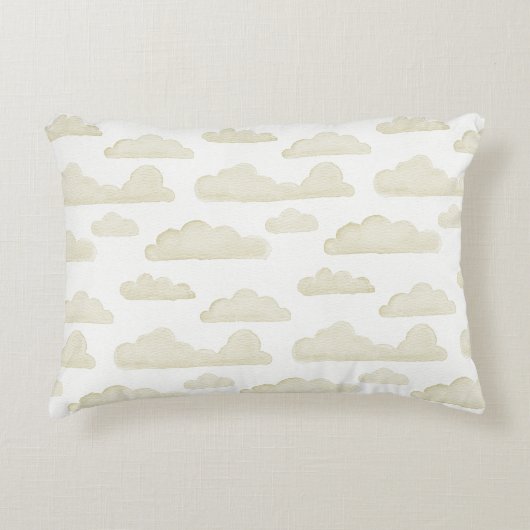 Gold Dreamtime Waterverf Clouds Accent Pillow Accent Kussen (Voorkant)