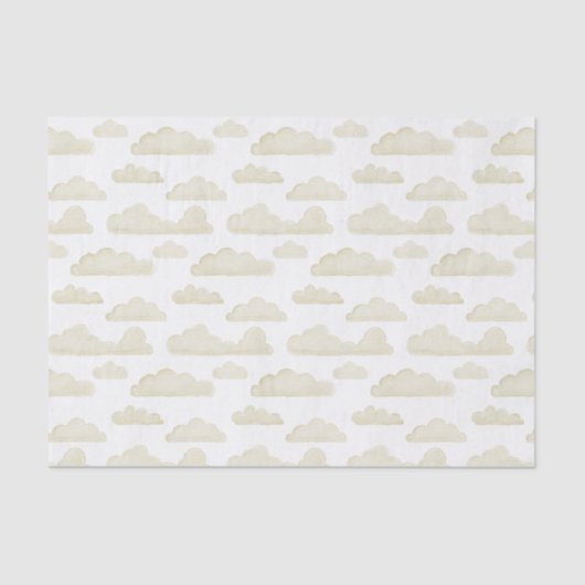 Gold Dreamtime Waterverf Clouds Weefselpapier Tissuepapier (Voorkant)