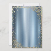 Gold DressTiara, Diamonds Blue Quinceañera Kaart (Achterkant)