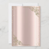 Gold DressTiara, Diamonds Roos Gold Quinceañera Kaart (Achterkant)