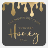 Gold Drips 100% pure Honey Jar Labels (Voorkant)