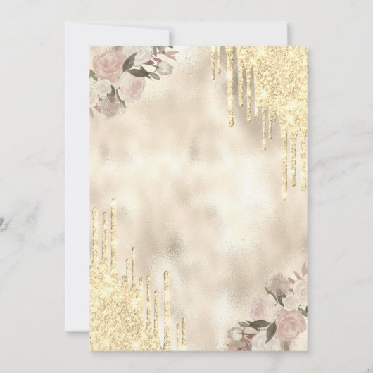 Gold Drips Brunch en bubbelbaar Vrijgezellenfeest Kaart (Achterkant)