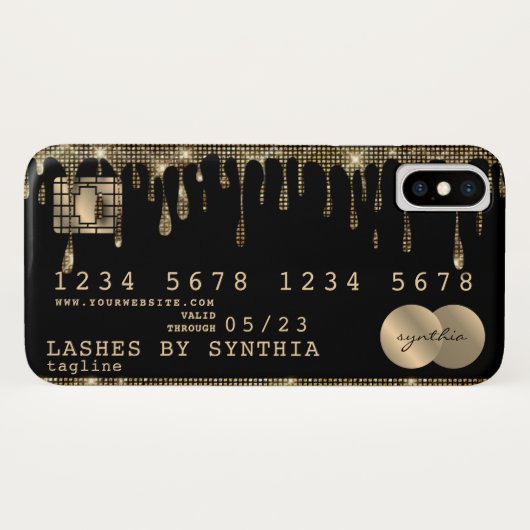 Gold Drips Credit Kaart Style Case-Mate iPhone Case (Achterkant (horizontaal))