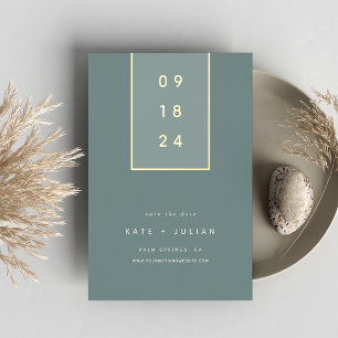 Gold Drop Moderne Minimale Folie Save the Date K Uitnodiging