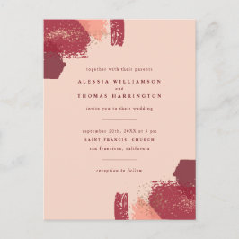 Gold Dust & Autumn Painterly Strokes Wedding Uitnodiging Briefkaart