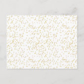 Gold Dust Confetti Script De datum opslaan Aankondigingskaart (Achterkant)