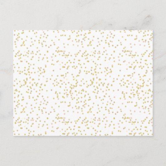 Gold Dust Confetti Script De datum opslaan Aankondigingskaart (Achterkant)