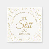 Gold Dust Confetti Vow Renew Jubileum Servet (Voorkant)