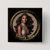Gold Dust Custom Photo Pageant Button