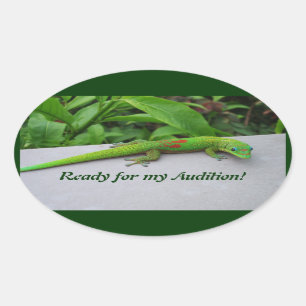 Gold Dust Day Gecko - Auditie en krijg wat Gecko Ovale Sticker