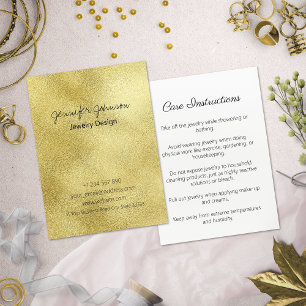 Gold Dust Folie Jewelry Care Cards Visitekaartje