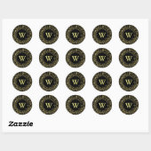 Gold Dust Monogram Ronde Sticker (Vel)