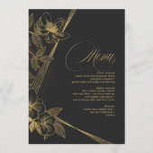 Gold Dust & Outlines Wedding Menu Blk/Gld ID835 (Voorkant)