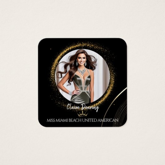 Gold Dust QR Code Photo Profile Card (Devant)