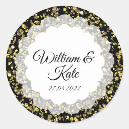 Gold Dust Scollop Ronde Sticker