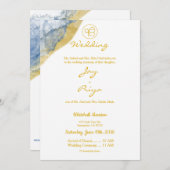 Gold Dust Simple Modern Sikh Ik Onkar Uitnodiging (Voorkant / Achterkant)