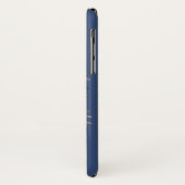 Gold Dusty Blue Misty Roos Bloemenkrans Monogram Case-Mate iPhone Case (Achterkant/links)