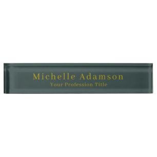 Gold & Dusty Green Color Professional Plain Modern Naambordje
