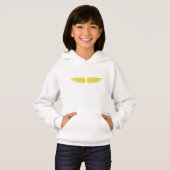 Gold Eagle Wing Girls' Hoodie. (Devant entier)